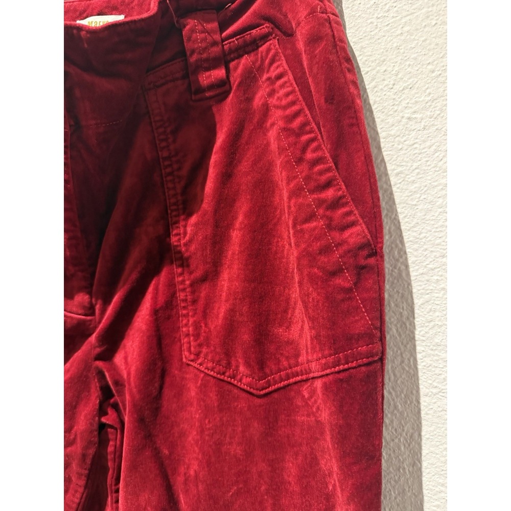 Anthropologie Maeve Red Velvet Pants Size 10 Holiday Party Statement - Picture 5 of 9